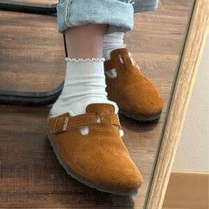 Birkenstock Brown Suede Slippers